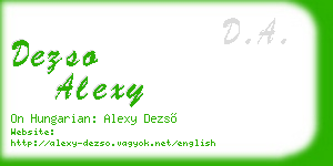 dezso alexy business card